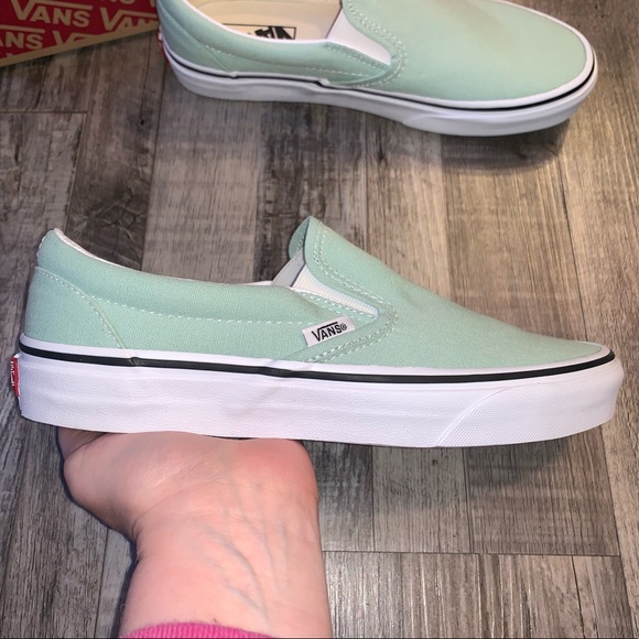 Vans aqua green slip on shoes sneakers - Picture 3 of 6